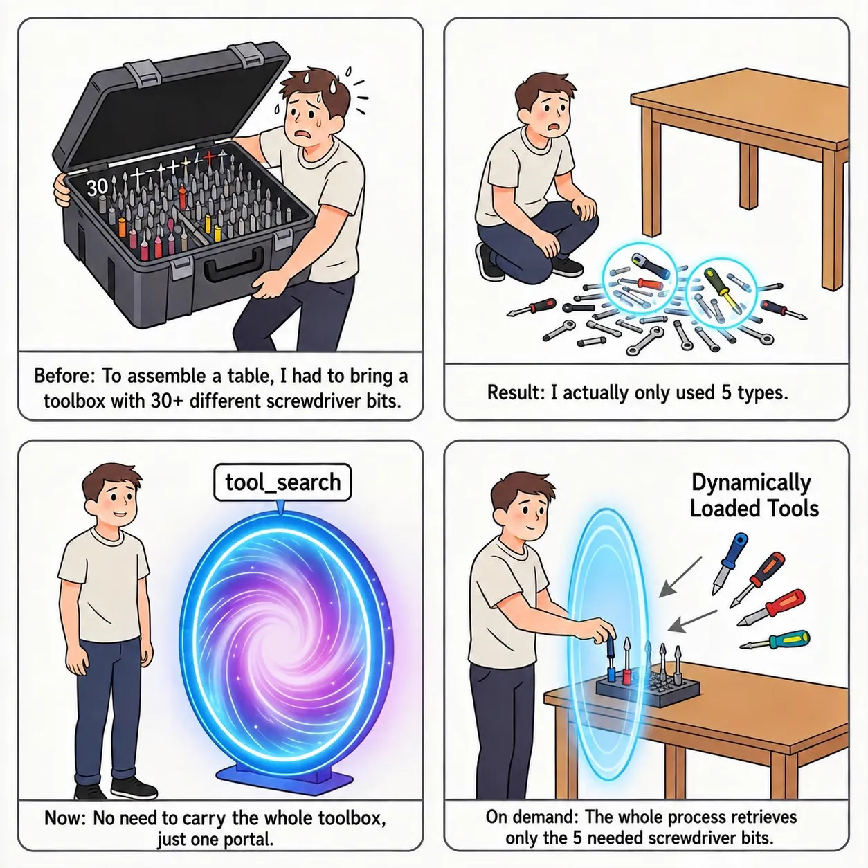 动态工具加载只取用当前任务需要的工具
